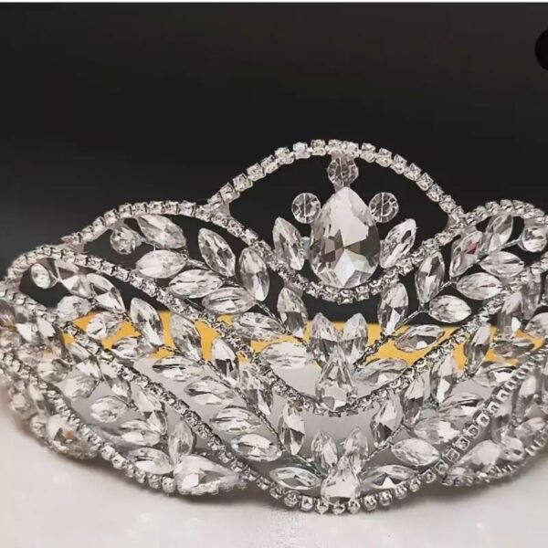 Unique Bridal Crown, Fully Adorned with High-Quality Gems and Stones