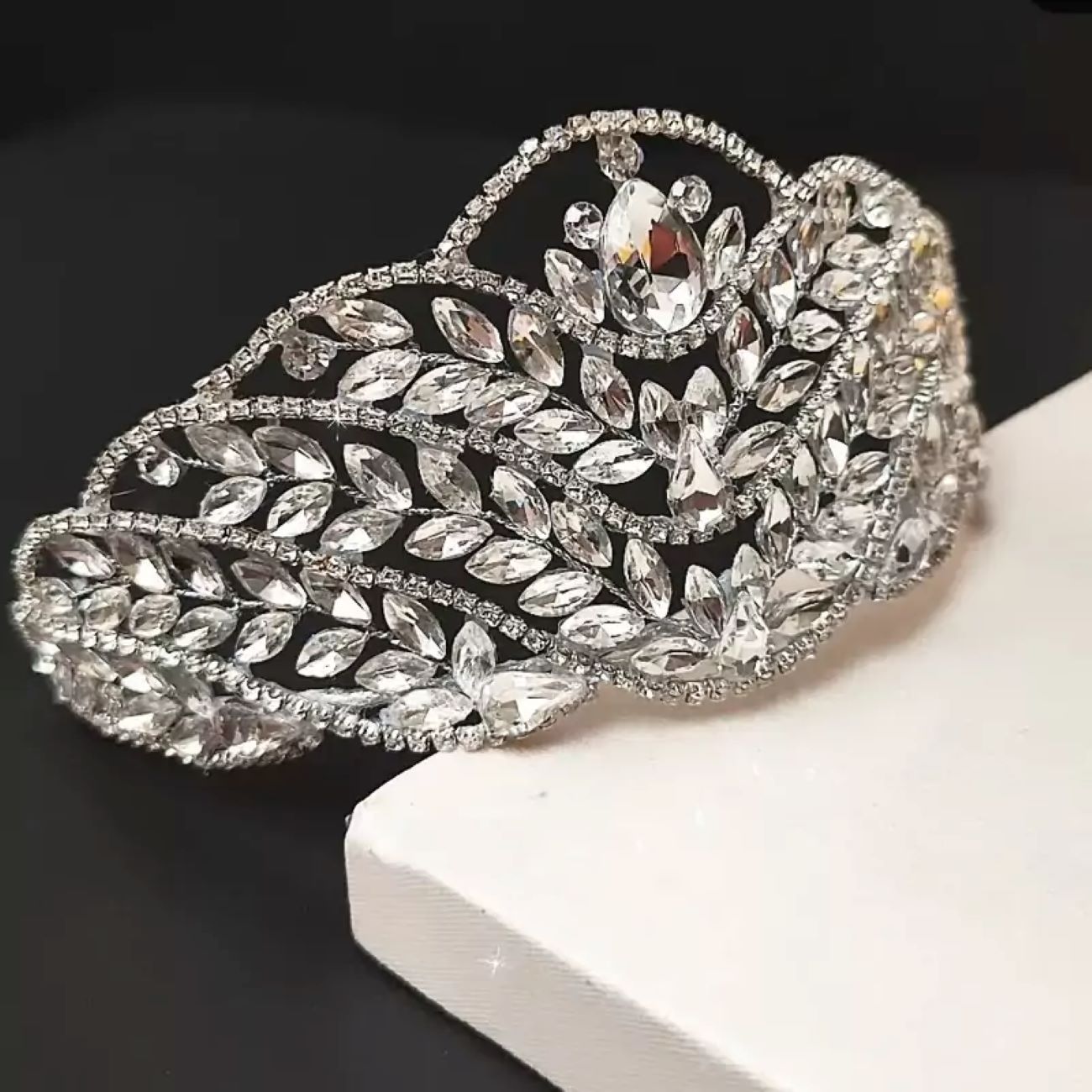 Unique Bridal Crown, Fully Adorned with High-Quality Gems and Stones