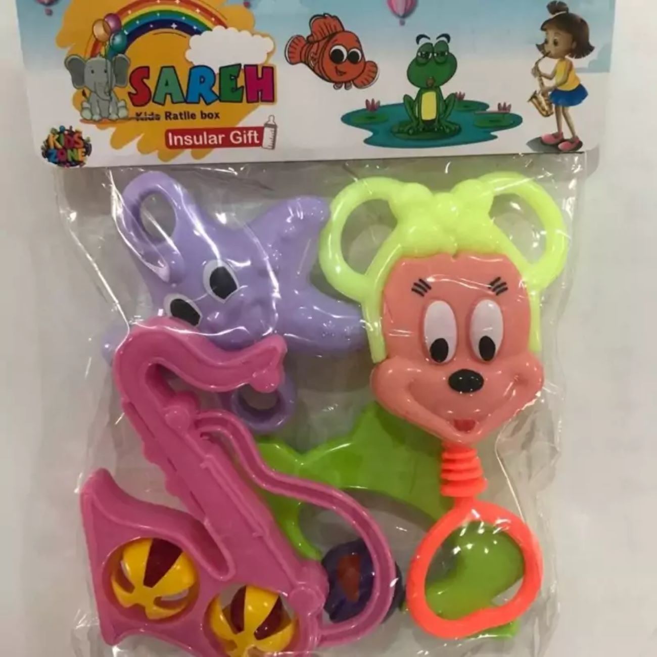 Vibrant Baby Rattle with Gentle Rattle Sounds 4 Pcs in 1 Pack