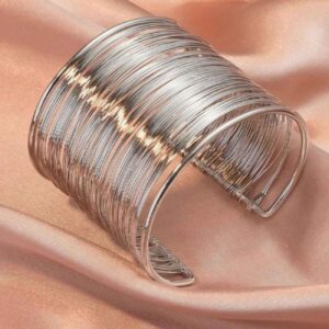 Women’s Wire-Inspired Cuff Bracelet – Multi-Row, Fade-Resistant