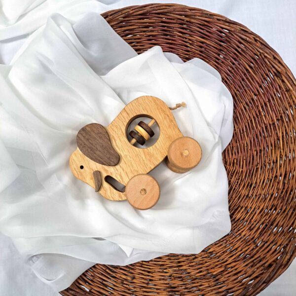 Wooden Elephant Baby Rattle – Natural, Safe & Eco-Friendly Toy