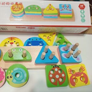 Wooden Montessori 5-Column Shape Sorting Puzzle – Enhance Fine Motor Skills