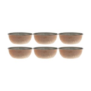 Zanjan Handcrafted Copper Bowl Set – Suitable for Serving Desserts, Nuts Pack of 6