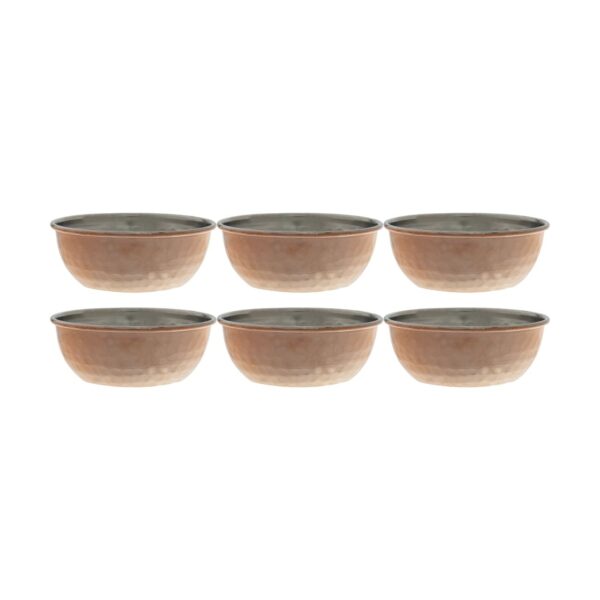 Zanjan Handcrafted Copper Bowl Set – Suitable for Serving Desserts, Nuts Pack of 6