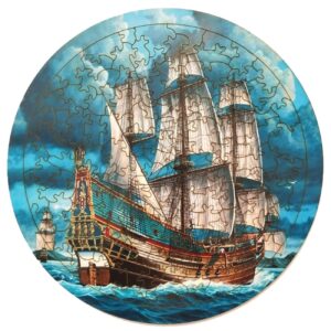 Wooden 113-Piece Ship Puzzle – Creative & Fun Model for All Ages