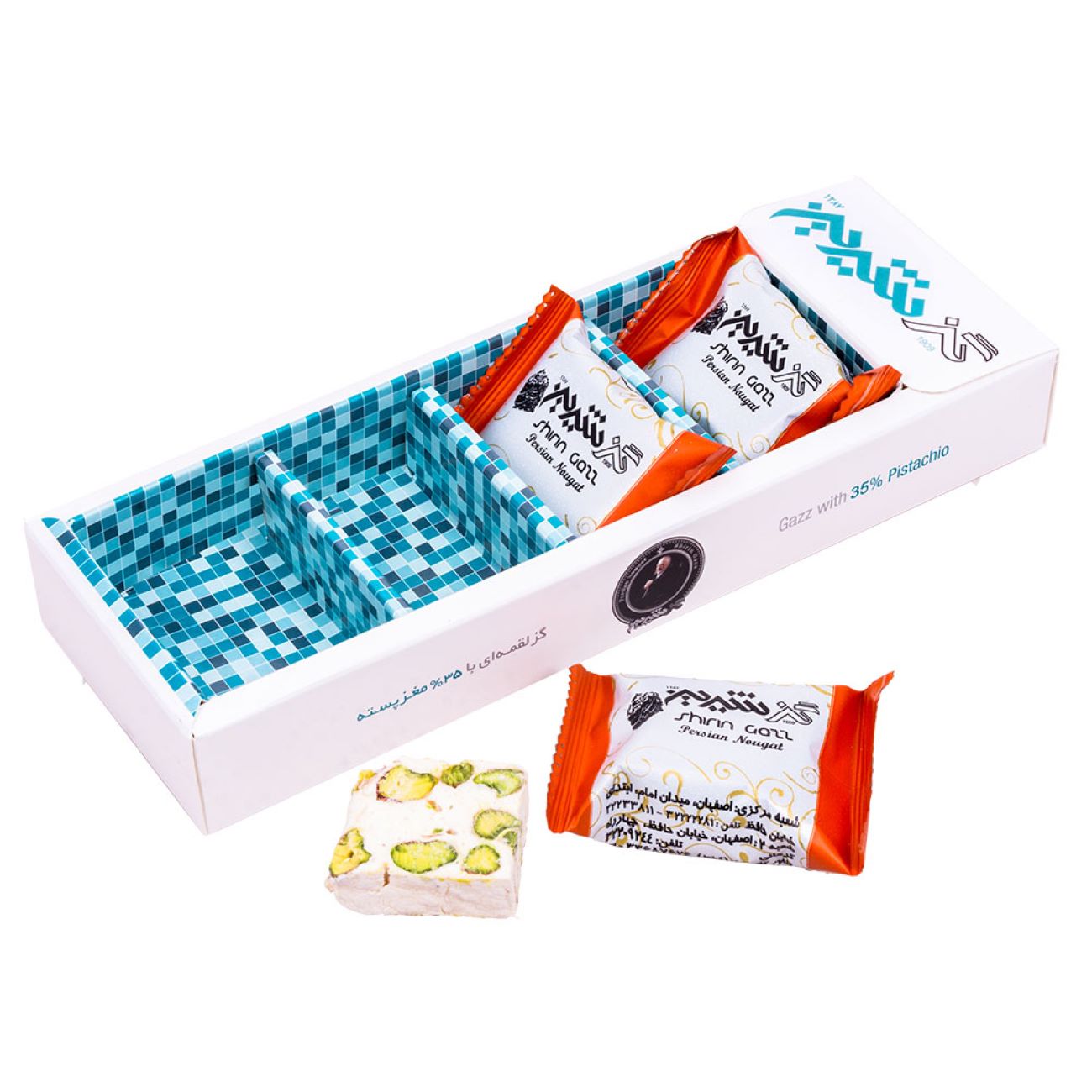 35% Pistachio Shirin Gaz Persian Nougat- 50g (10x)