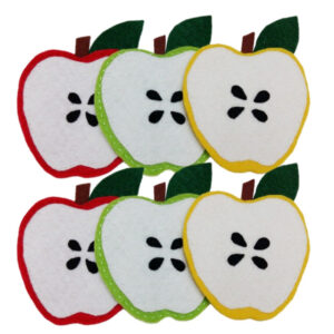 Apple Slice Felt Coaster – Suitable for Housewarming Gifts and Daily Use, (6x)