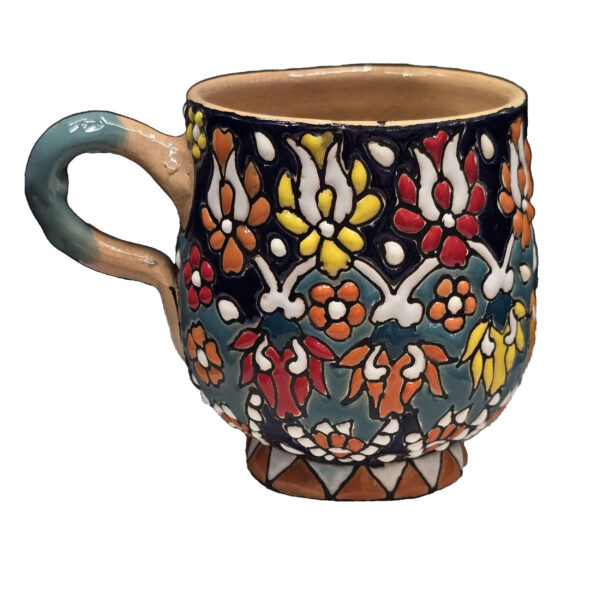 Artisan Coffee Mug – Enamel-Finished Pottery, Great for Hot & Cold Drink
