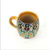 Artisan Enamelled Pottery Mug - Suitable for Hot & Cold Beverage with Floral Pattern