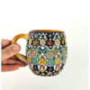 Artisan Enamelled Pottery Mug - Suitable for Hot & Cold Beverage with Floral Pattern