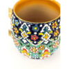 Artisan Enamelled Pottery Mug - Suitable for Hot & Cold Beverage with Floral Pattern