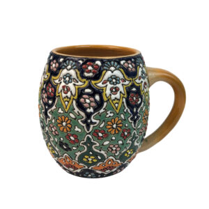 Artisan Mug – Enamel-Finished Pottery, Handmade Gift for Tea Lovers & Coffee Fans