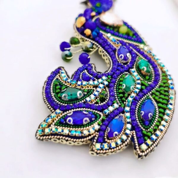 Beaded Peacock Brooch A Touch of Wild Beauty