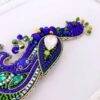 Beaded Peacock Brooch A Touch of Wild Beauty