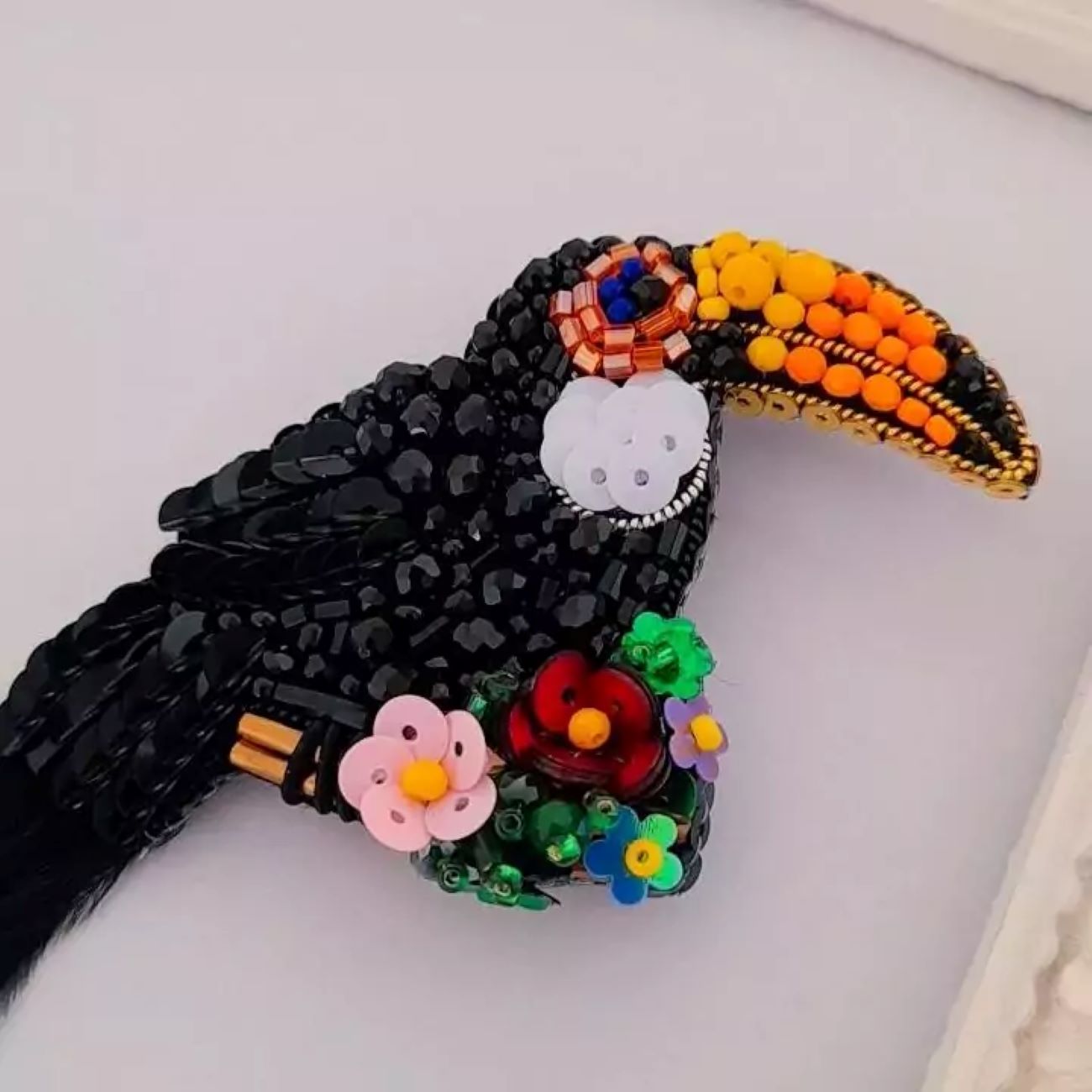 Beaded Toucan Brooch Graceful and Unique