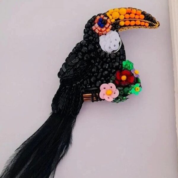 Beaded Toucan Brooch Graceful and Unique