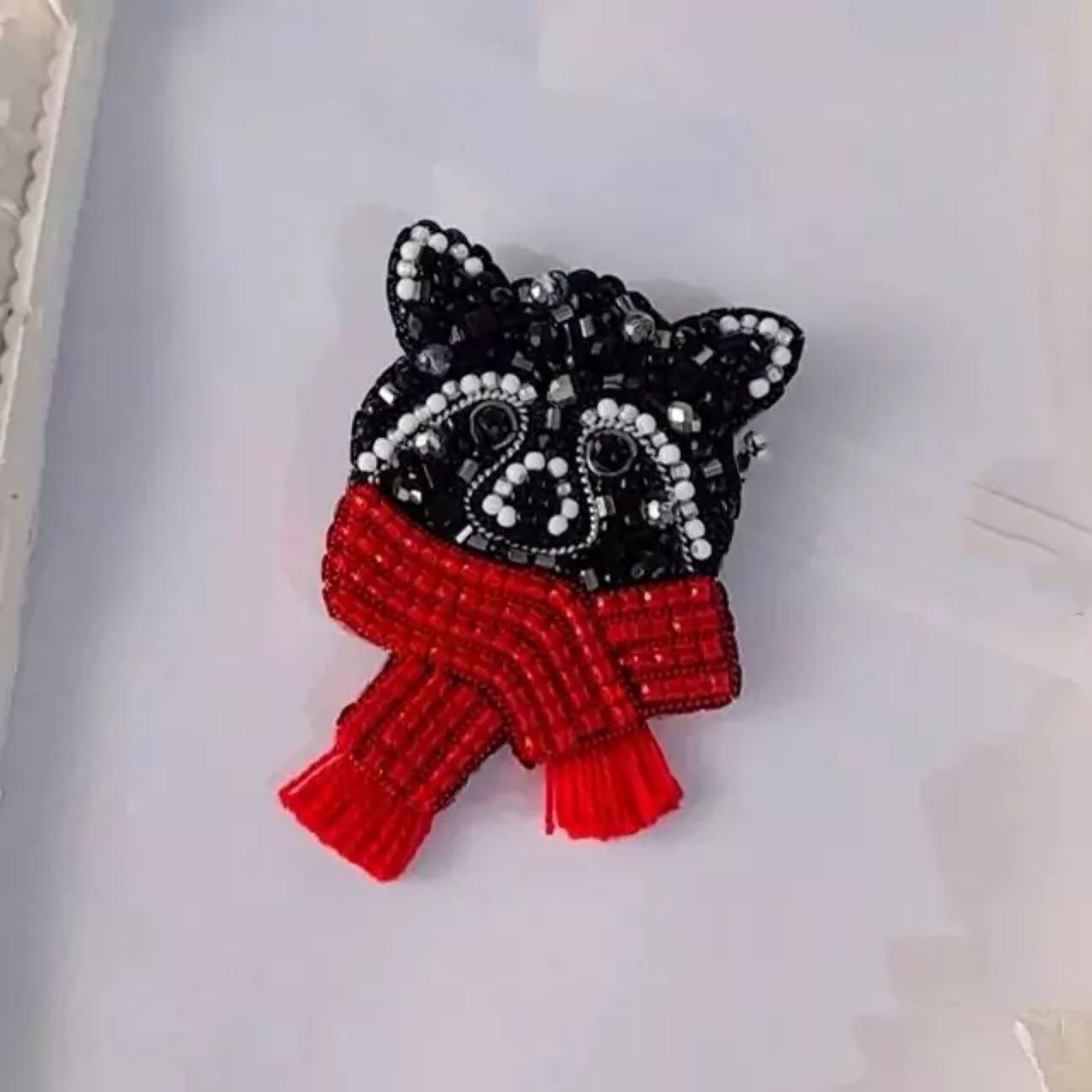 Beautiful and Lovable Beaded Raccoon Brooch