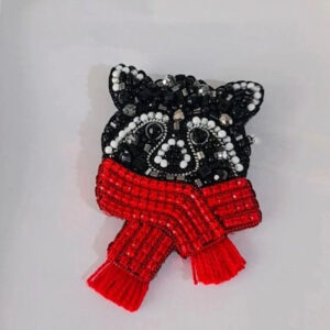 Beautiful and Lovable Beaded Raccoon Brooch