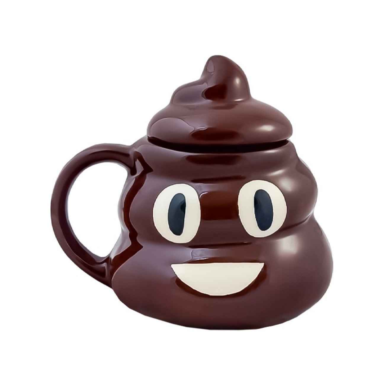 Ceramic Mug in Fantasy Style with Lid & Funny Emoji Design