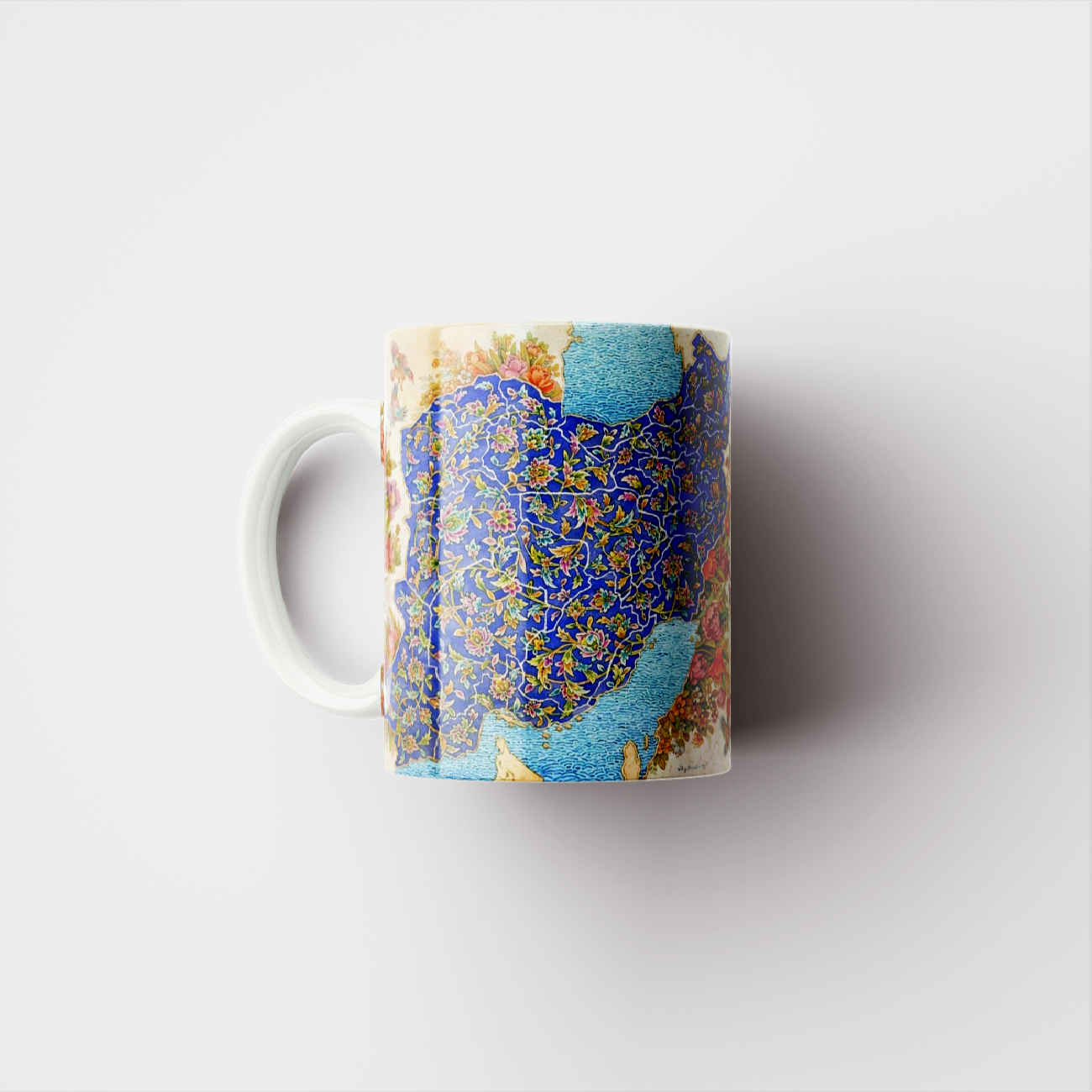 Ceramic Mug with Colorful Iran Motif – Unique Persian Art, Dishwasher Safe