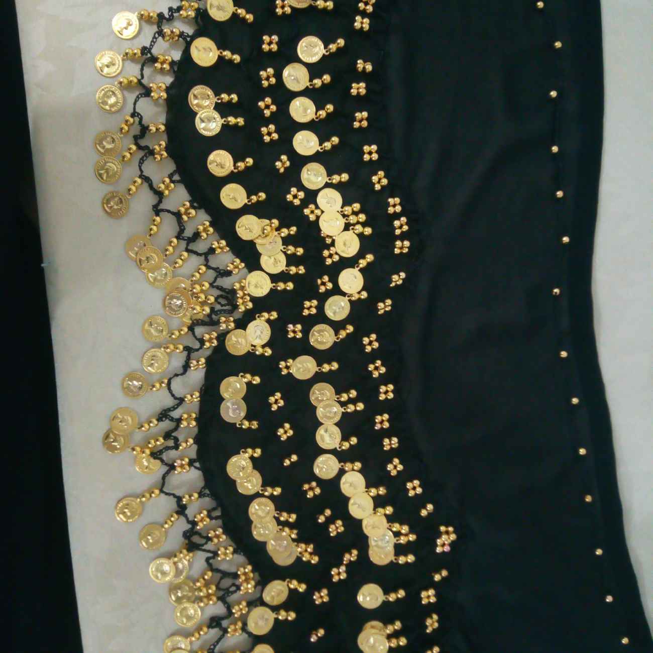 Chiffon Belly Dance Hip Scarf – Perfect for Festival with Silk Thread & Coins