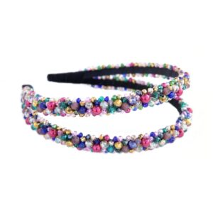 Colorful Double Beaded Hairband – Bold & Beautiful