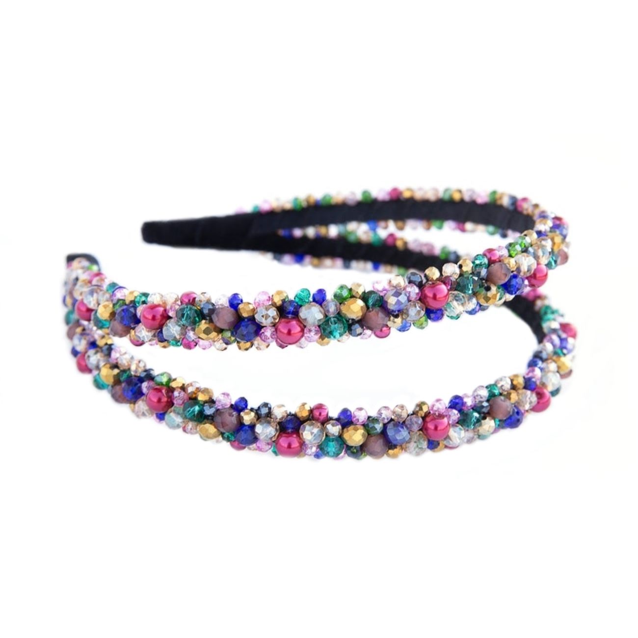 Colorful Double Beaded Hairband – Bold & Beautiful