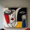 Cubist Face Canvas Art Painting – Statement Piece for Your Space