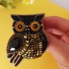 Delightful Beaded Owl Brooch – Mystical and Charming