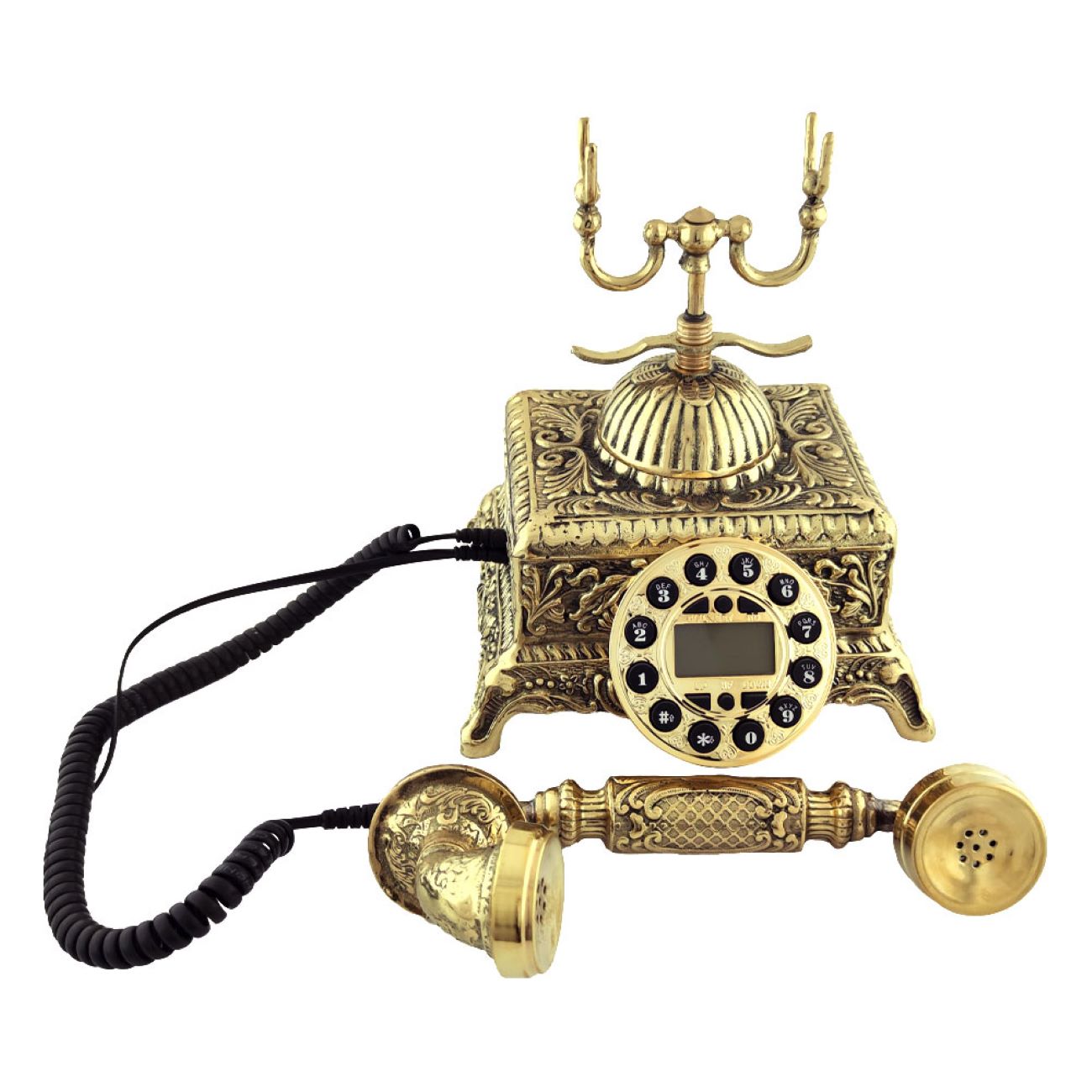 Elegant Old-World Brass Telephone in Vintage Style