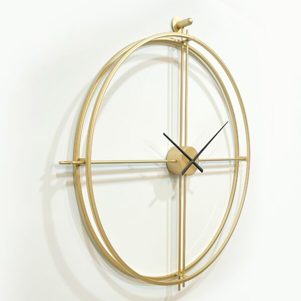 Elegant Oversized Gold Minimalist Metal Wall Clock – Suitable for Any Room