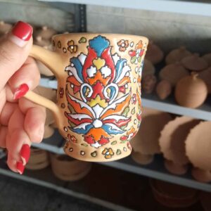 Enamel Glazed Pottery Mug – Unique Handmade Mug for Tea or Coffee