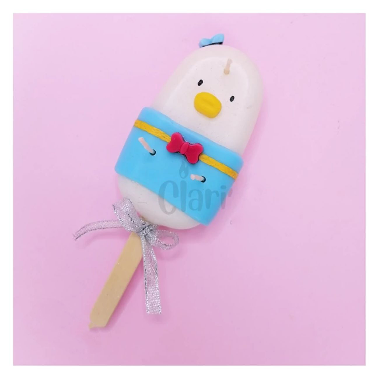 Fancy Popsicle Candle with Chick Design