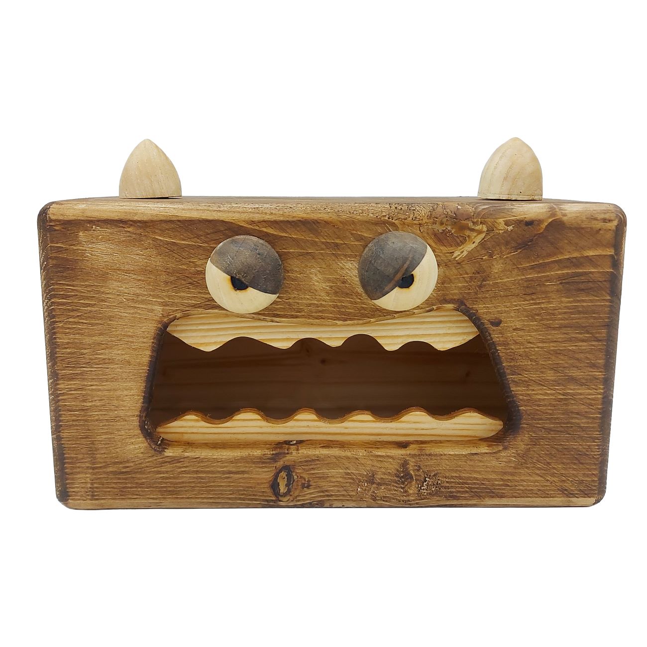 Fantasy Wooden Tissue Box Cover – Angry Monster Design