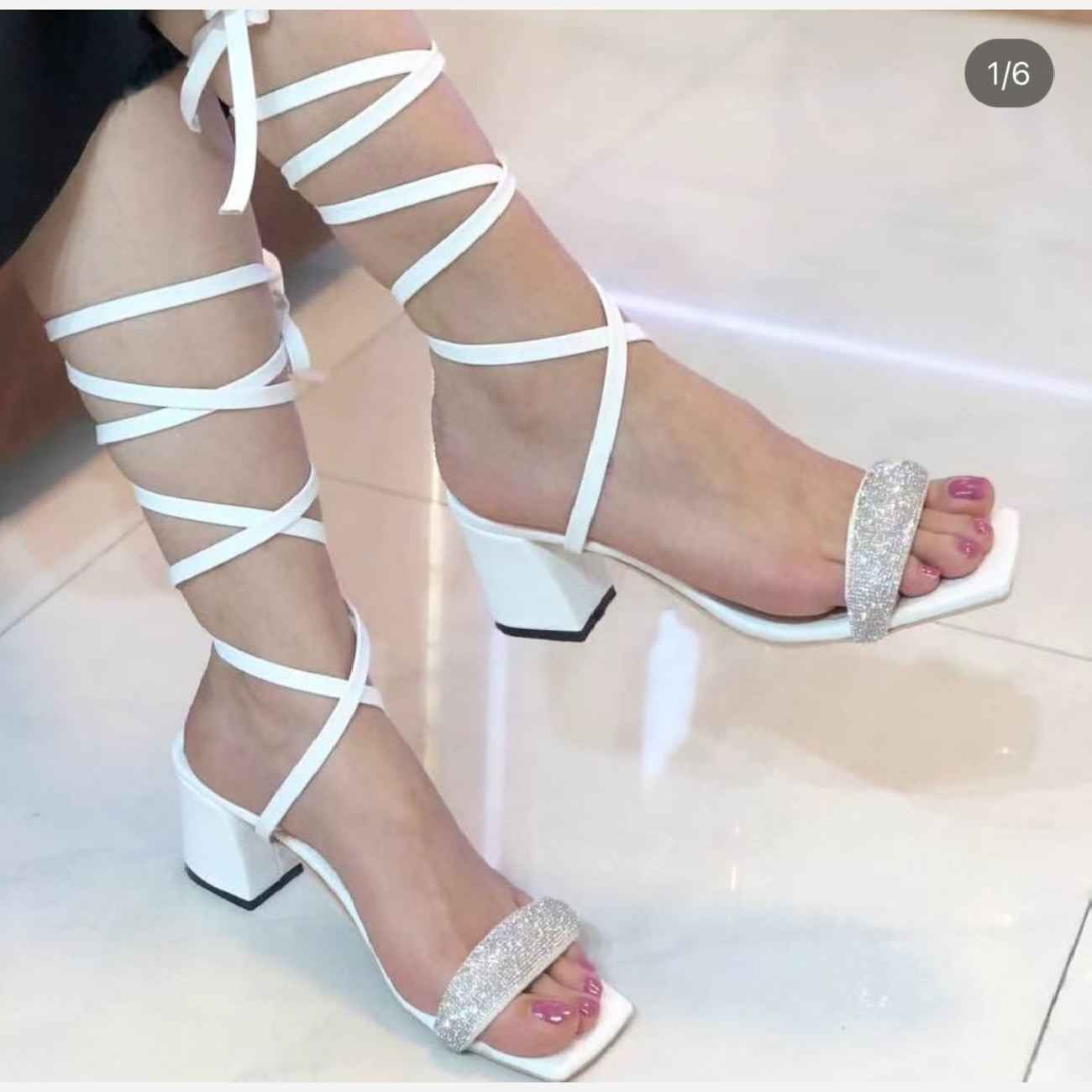 Gladiator Lace-Up Sandal with Adjustable Straps – Mid Heel Perfect Fit