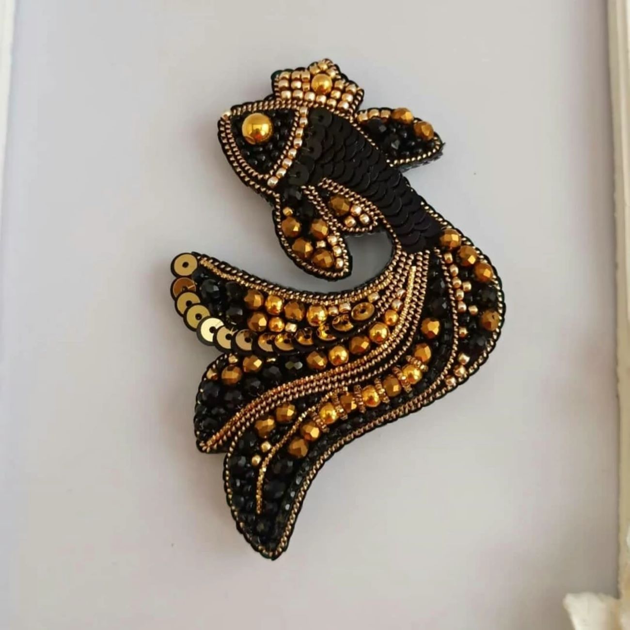 Golden Fish Beaded Brooch – A Nature Lover’s Accessory