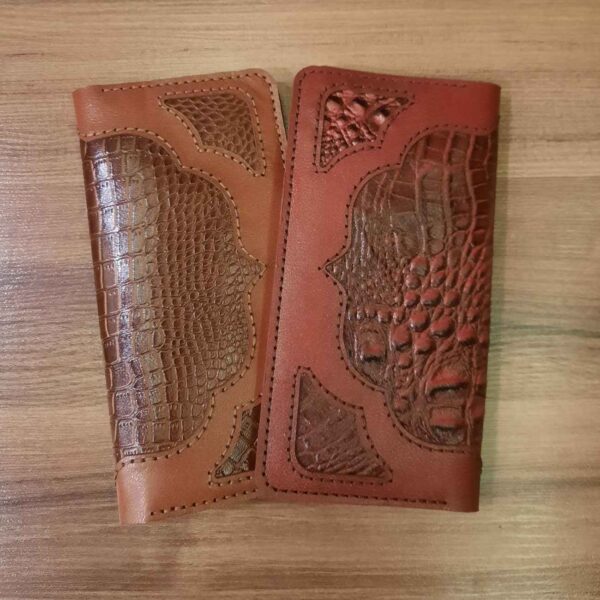 Hand-Stitched Leather Wallet – Vintage Patterned Bifold for Men & Women