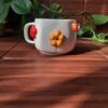 Handcrafted Embossed Floral Ceramic Mug – Fantasy Style with Raised Flower Design