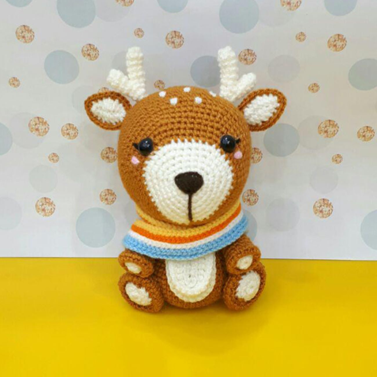 Handcrafted Knitted Deer Doll – Soft and Charming Handmade Toy