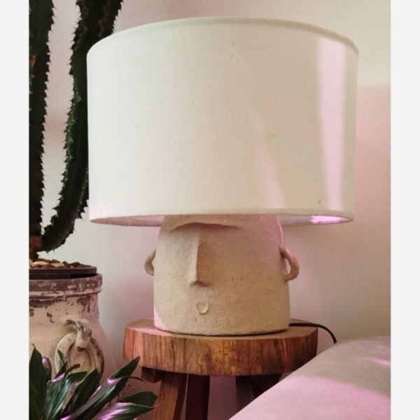 Handcrafted Vintage Face Shaped Table Lamp