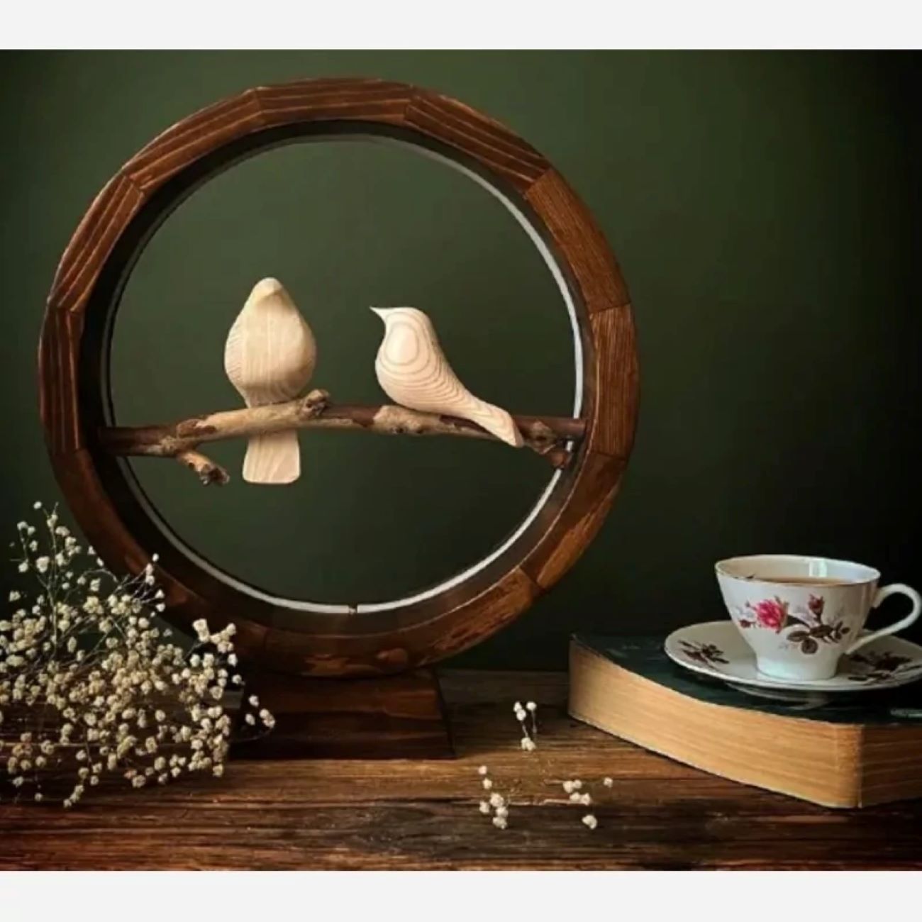 Handcrafted Wooden Table Lamp – Neon Lamp Made with Russian Wood