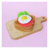 Handmade Candle Shaped Like Toast with Fried Egg and Lettuce