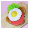 Handmade Candle Shaped Like Toast with Fried Egg and Lettuce