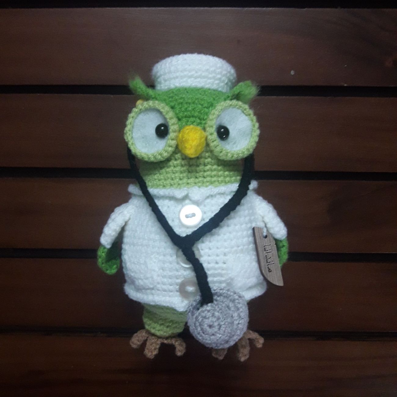 Handmade Knitted Doll – Doctor Owl Design