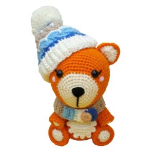 Handmade Knitted Fox Doll – Soft Plush with Detailed Craftsmanship