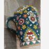 Handmade Minakari Mug – Artisan Pottery Coffee Cup, Suitable for Kitchenware in Green