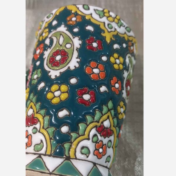 Handmade Minakari Mug – Artisan Pottery Coffee Cup, Suitable for Kitchenware in Green
