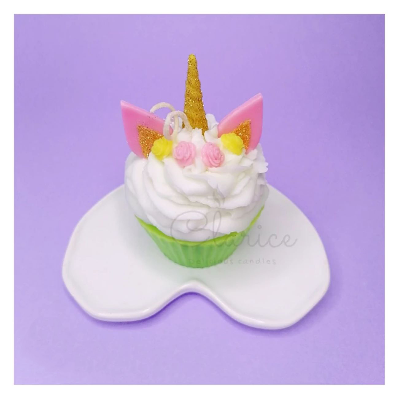 Handmade Unicorn Cupcake Candle – Perfect for gift