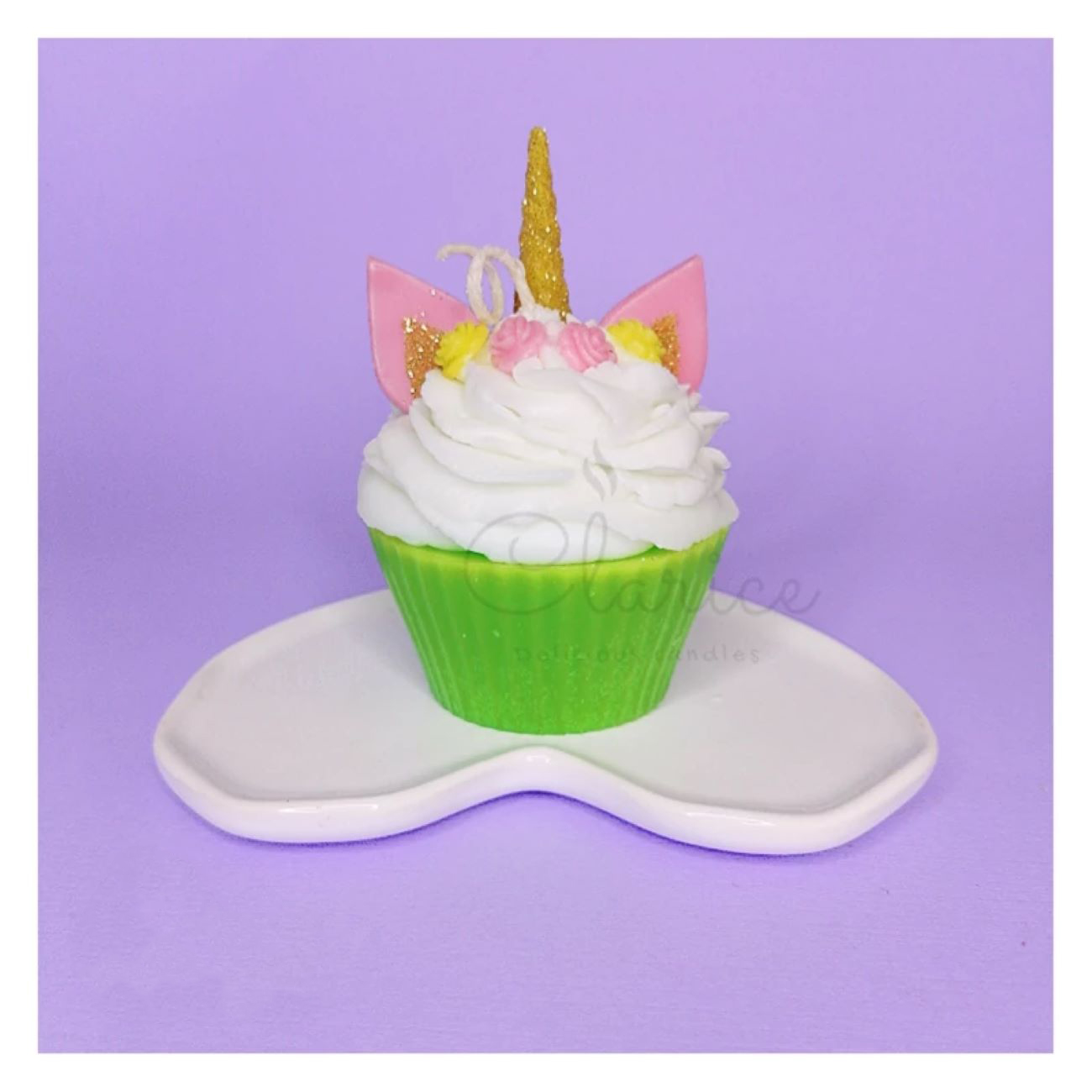 Handmade Unicorn Cupcake Candle - Perfect for gift