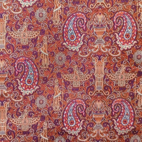 Heritage Farvahar & Achaemenid Pattern Authentic Termeh Fabric for Home & Fashion